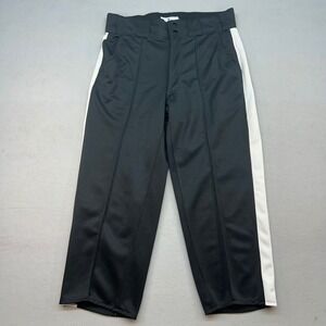 Smitty Mens football referee Pants Black White Side Stripe Pleated Size 36